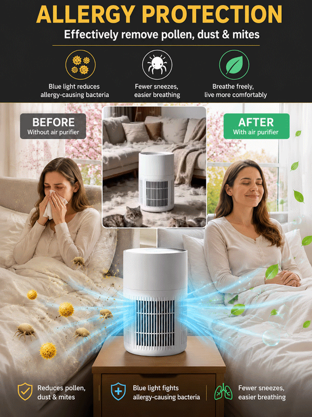 Negative Ion Home Air Purifier for Formaldehyde and Odor Removal