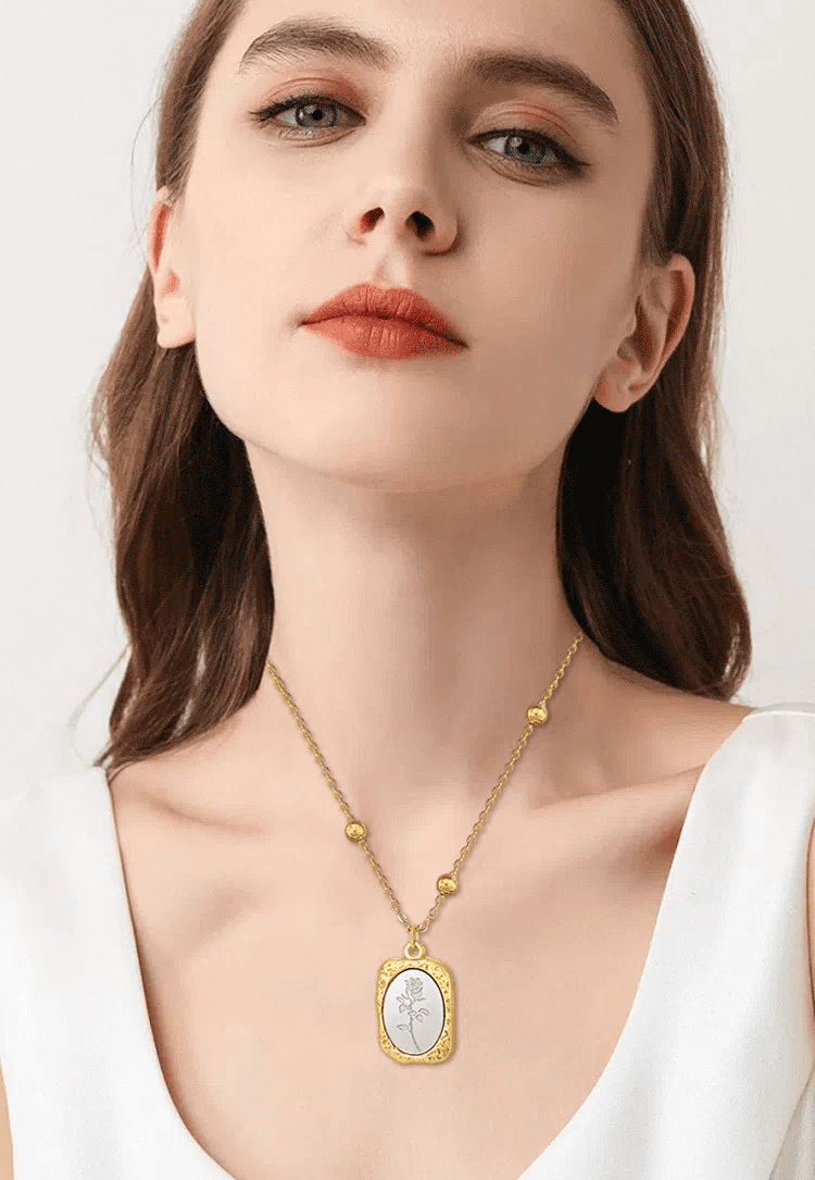 Light Luxury Gold Rose Fashion Long Necklace
