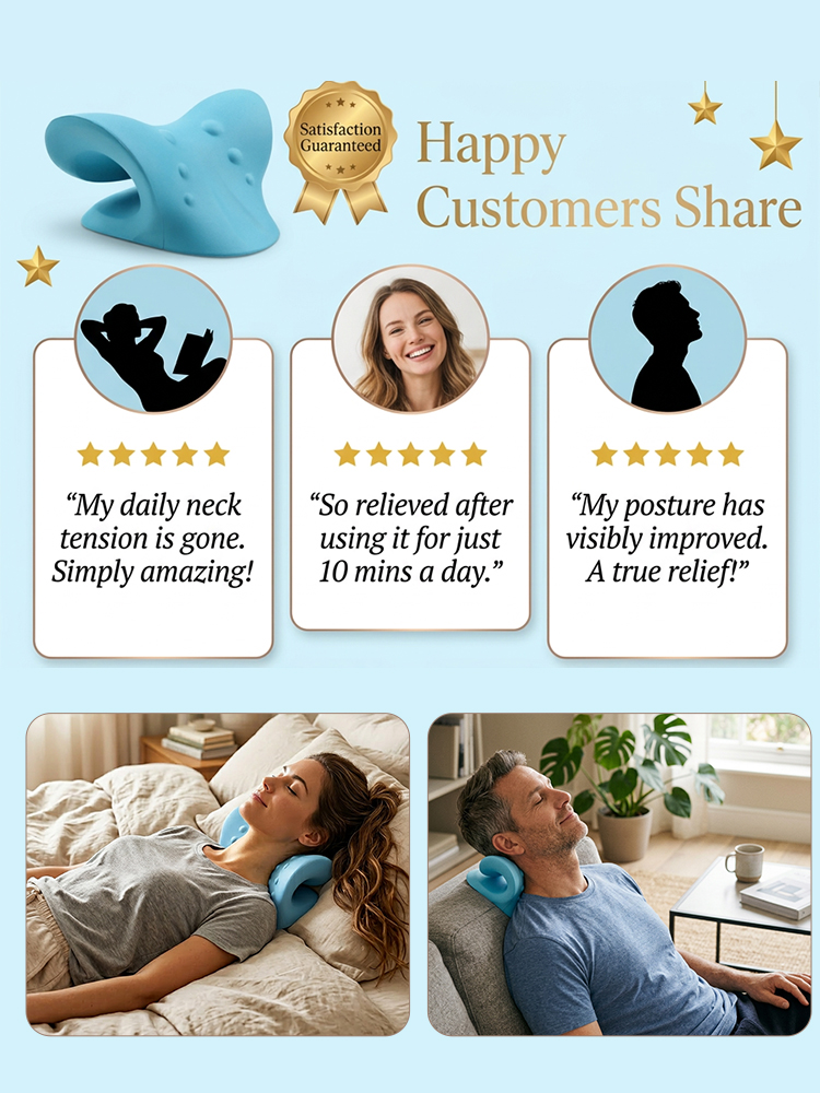 C-shaped Cervical Massage Correction Pillow for a Healthy Neck Sleep
