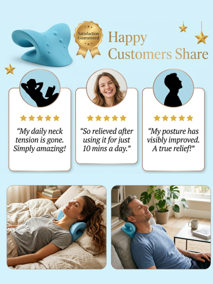 C-shaped Cervical Massage Correction Pillow for a Healthy Neck Sleep