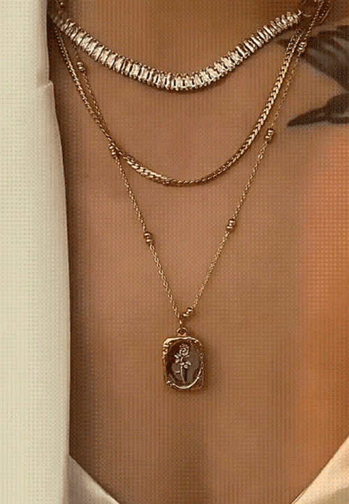 Light Luxury Gold Rose Fashion Long Necklace