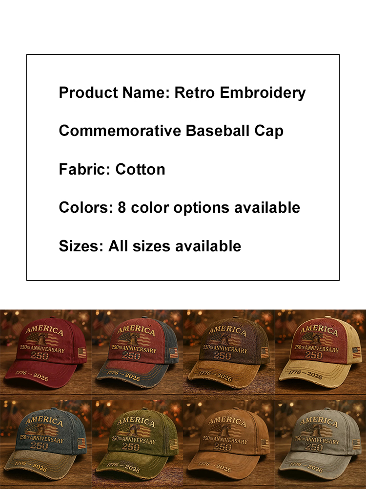 Retro Embroidery  Commemorative Baseball Cap