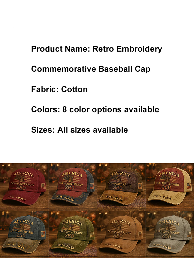 Retro Embroidery  Commemorative Baseball Cap