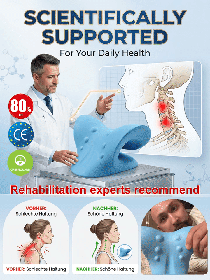 C-shaped Cervical Massage Correction Pillow for a Healthy Neck Sleep