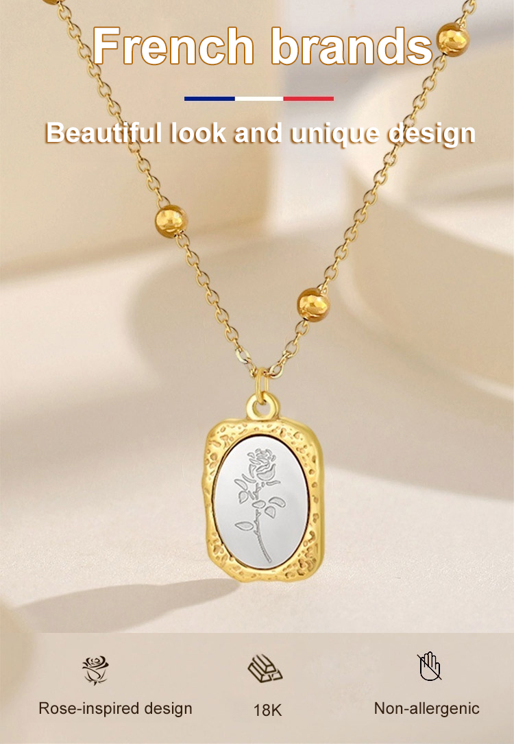 Light Luxury Gold Rose Fashion Long Necklace