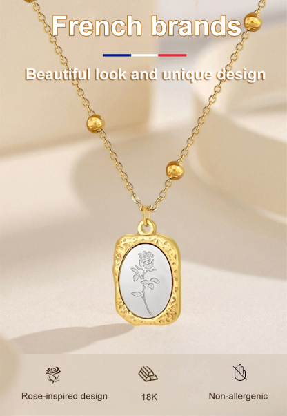 Light Luxury Gold Rose Fashion Long Necklace