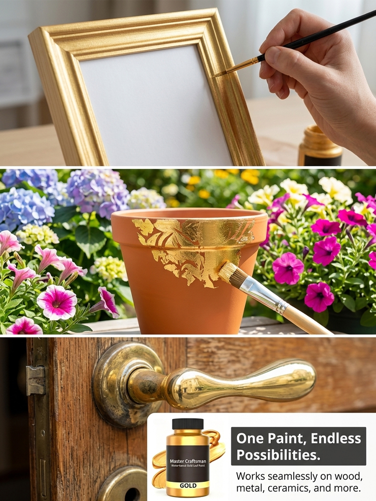 Quick-dry Long-lasting Gold Water-based Metallic Paint