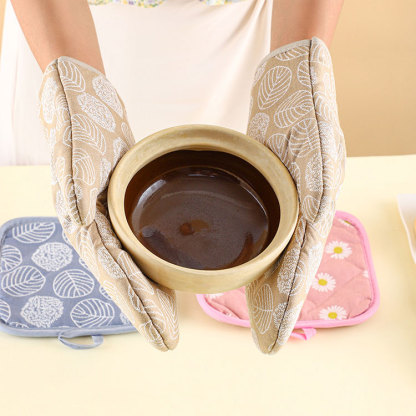 Oven baking polyester cotton wear-resistant microwave gloves