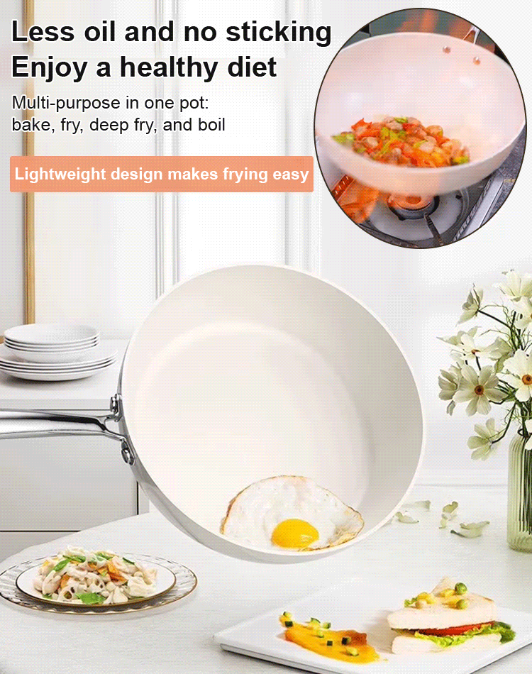 Shell ceramic glaze super non-stick pan