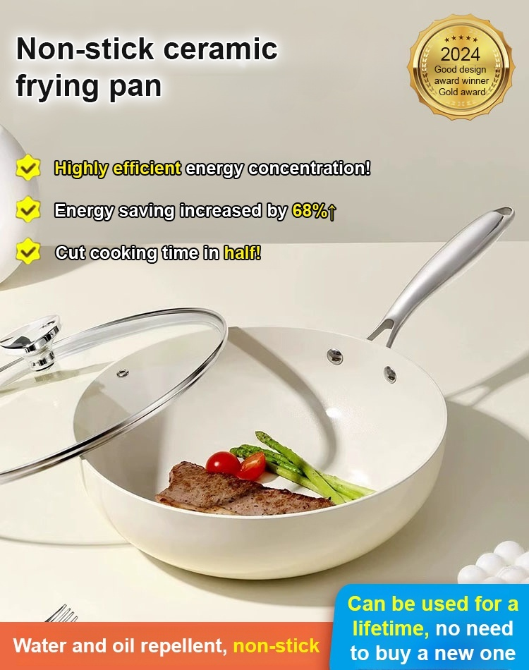 Shell ceramic glaze super non-stick pan