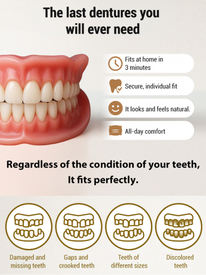 [No glue required, installs in 1 second] Denture Modification Kit
