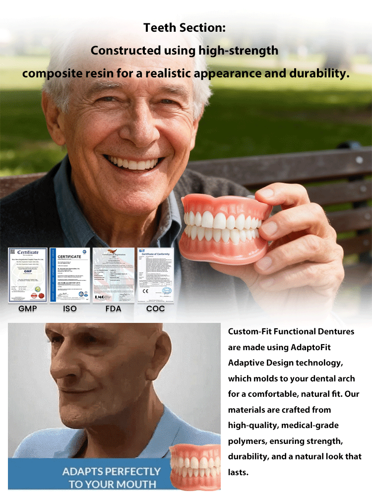 [No glue required, installs in 1 second] Denture Modification Kit