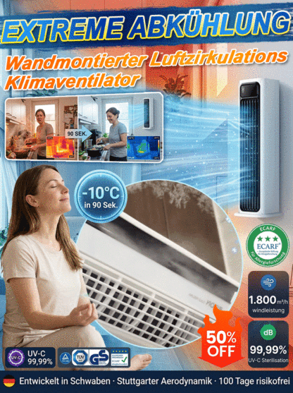 Wandmontierter Luftzirkulations-Küchen-Klimaturmventilator