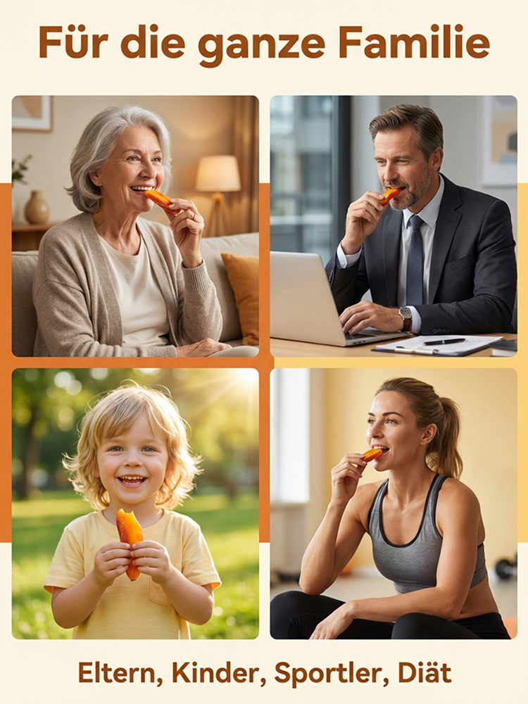 【Frisch gedämpft und gebacken】Zuckerfreie gedämpfte Süßkartoffelstreifen