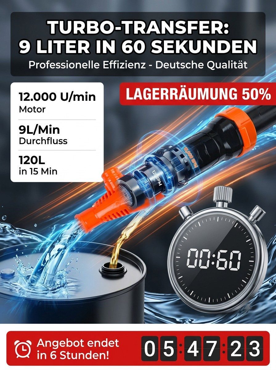 Elektrische Ölabsaugpumpe | Abnehmbar & Tragbar