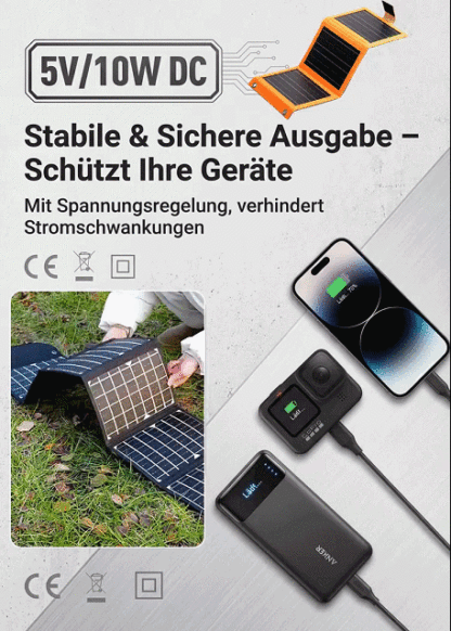 Faltbares Solarpanel – Überall Strom, wo die Sonne scheint