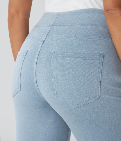 FlexHigh Waisted Pockets Straight Leg Work Jeans