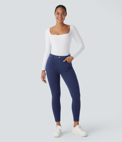 FlexHigh Waisted Pockets Denim Work Leggings