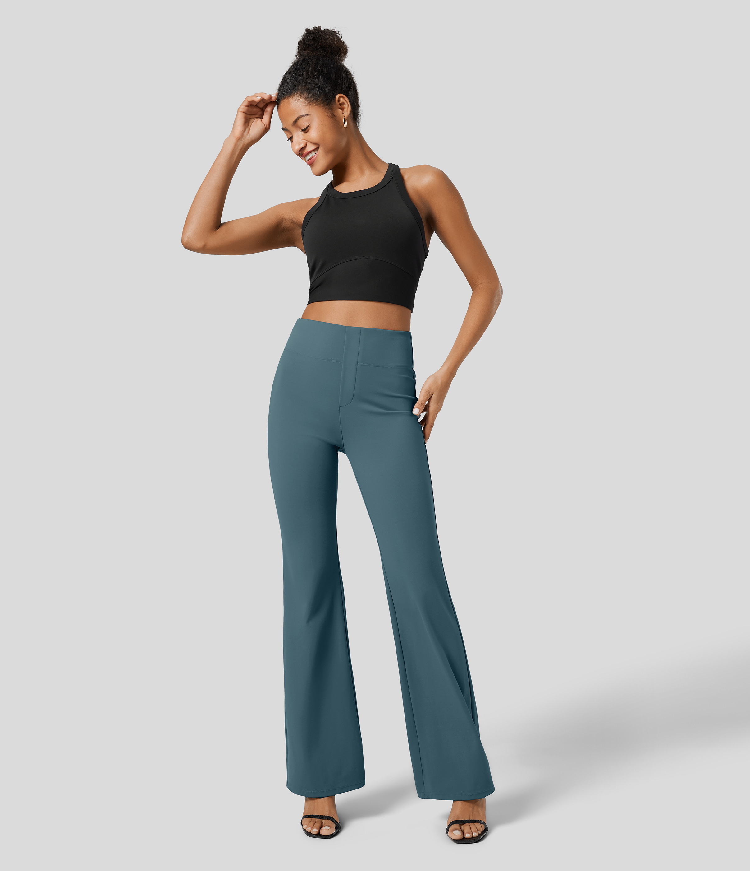 FlexHigh Waisted Back Side Pocket Slight Flare Work Pants