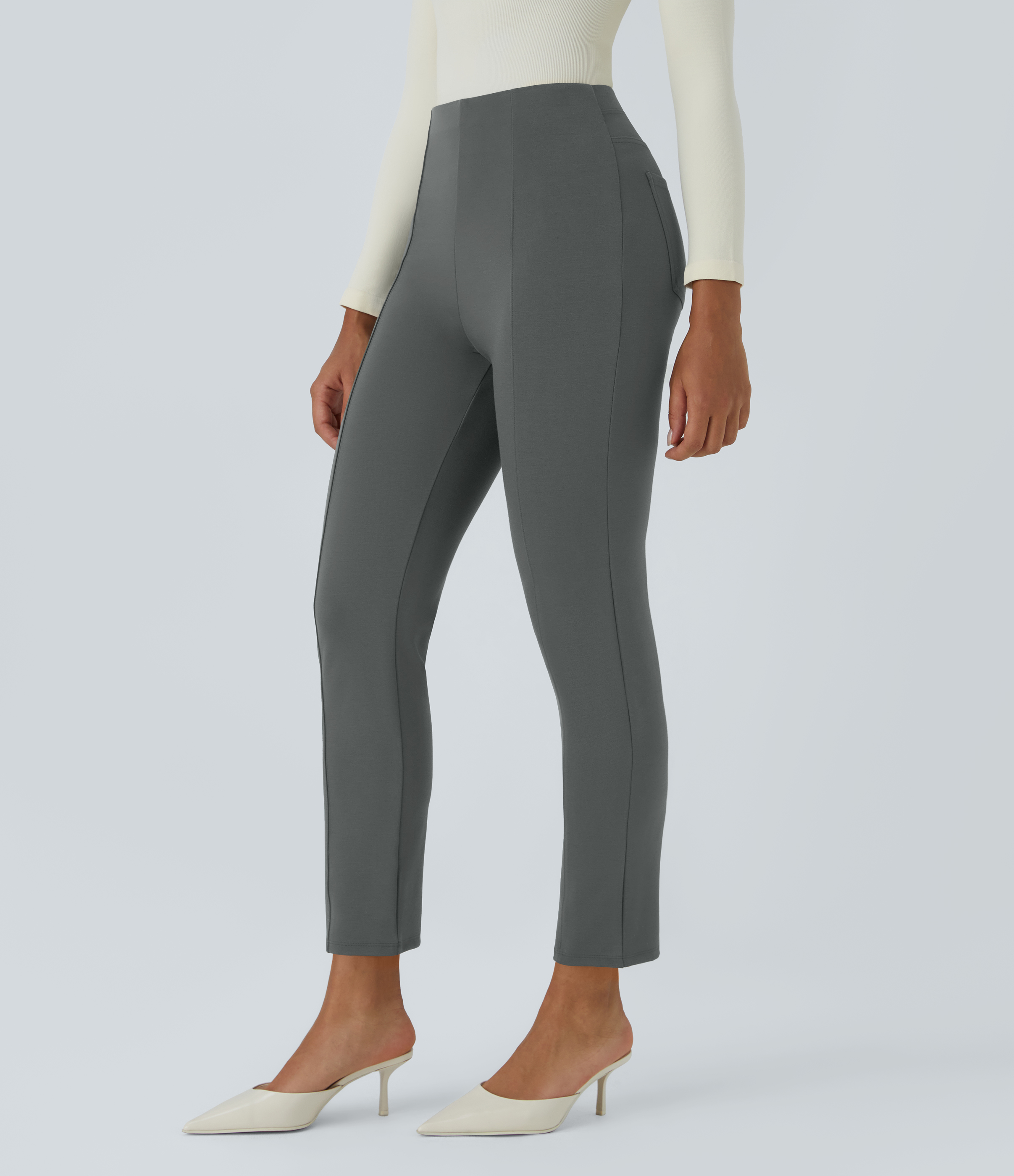 FlexHigh Waisted Pocket Slim Work Pants