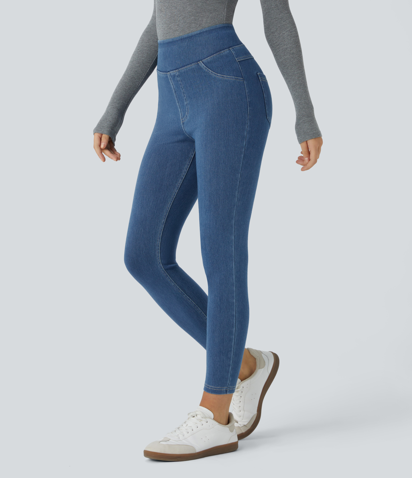 FlexHigh Waisted Pocket Denim Casual Leggings