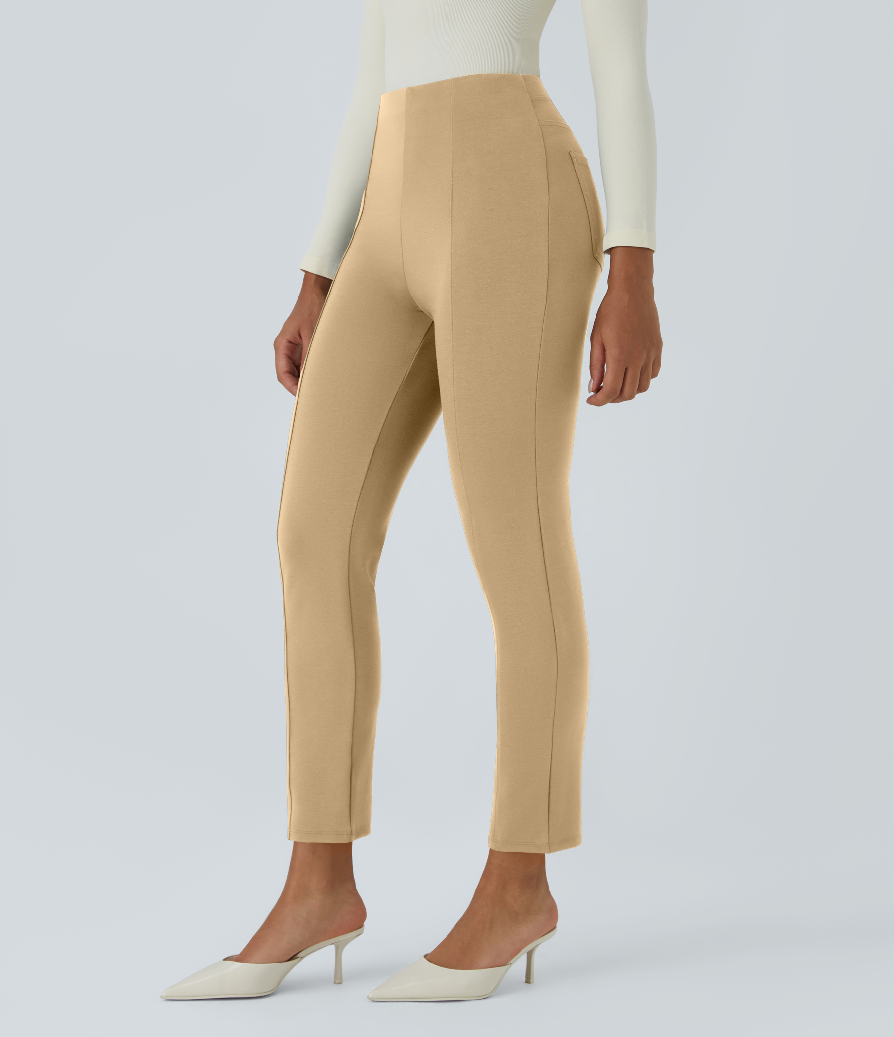 FlexHigh Waisted Pocket Slim Work Pants