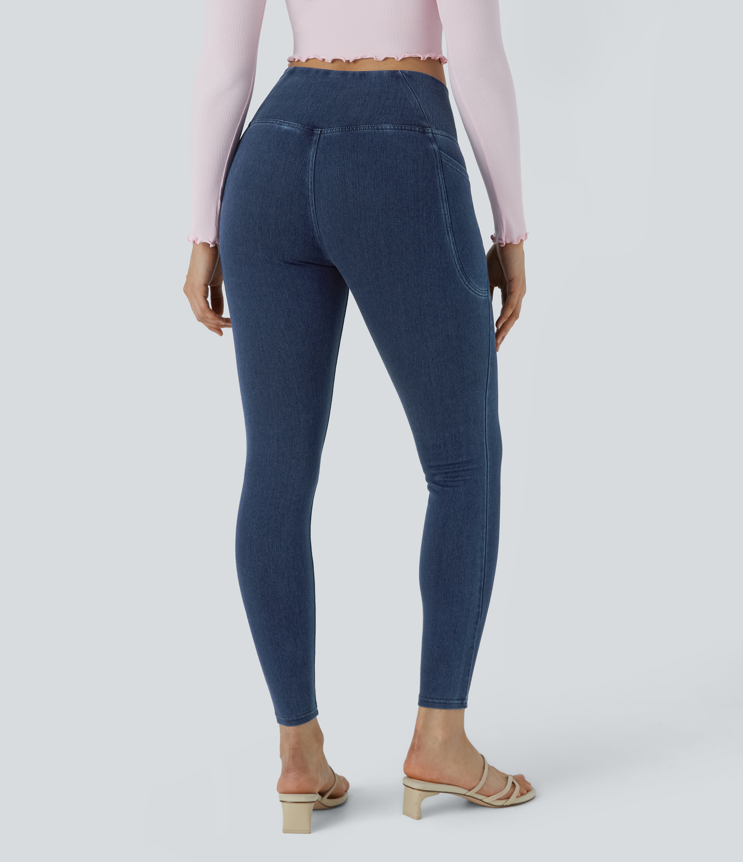 FlexCrossover Pocket Washed Denim Work Leggings