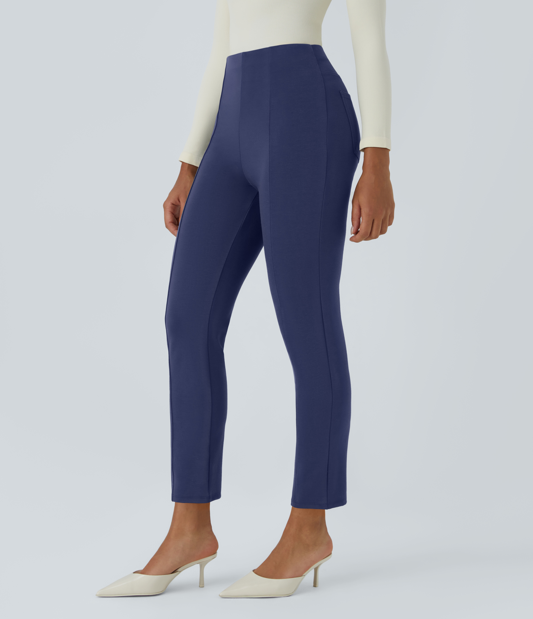 FlexHigh Waisted Pocket Slim Work Pants