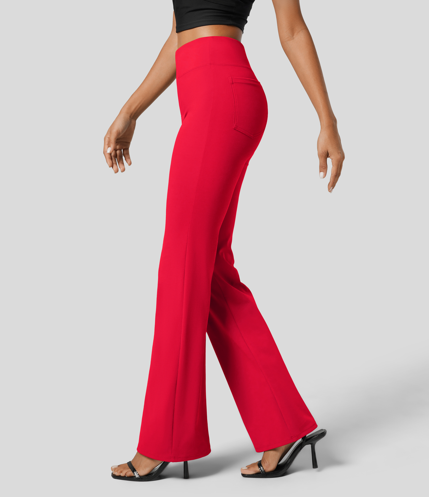 FlexHigh Waisted Back Side Pocket Slight Flare Work Pants