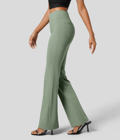FlexHigh Waisted Back Side Pocket Slight Flare Work Pants