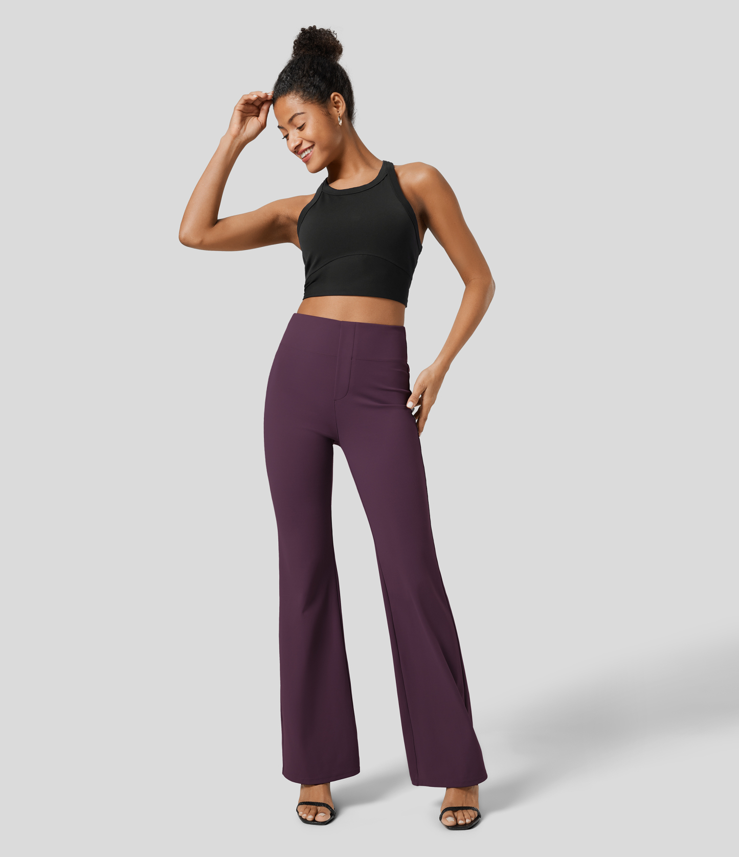 FlexHigh Waisted Back Side Pocket Slight Flare Work Pants