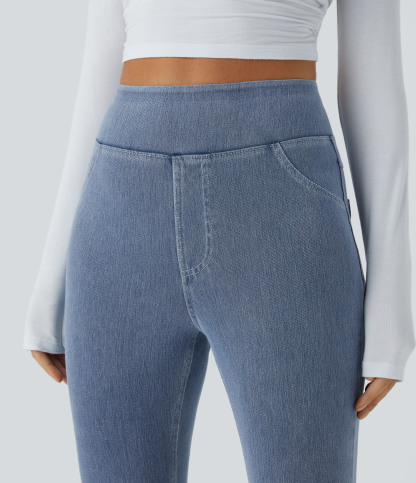 FlexHigh Waisted Pocket Denim Casual Leggings
