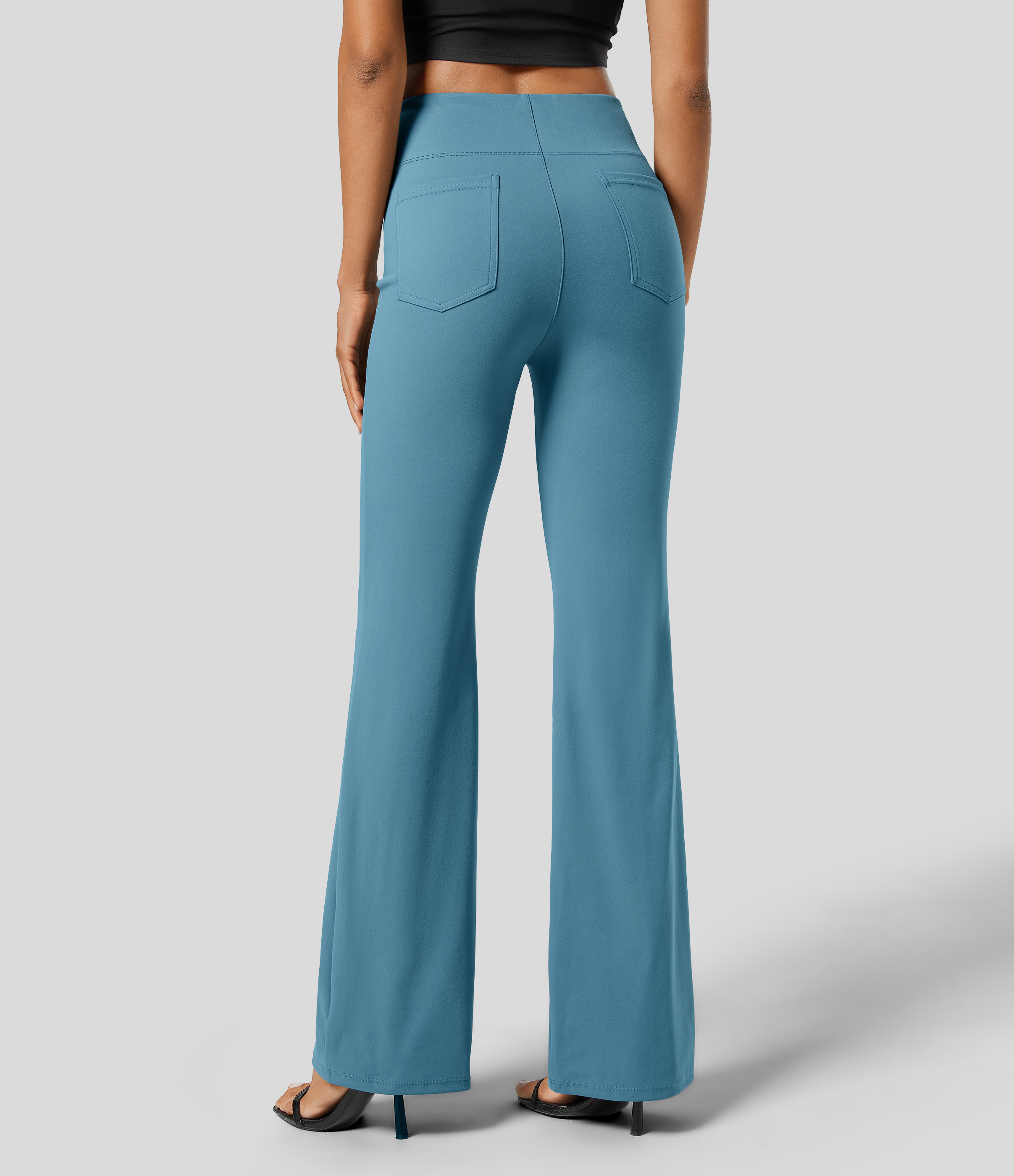 FlexHigh Waisted Back Side Pocket Slight Flare Work Pants