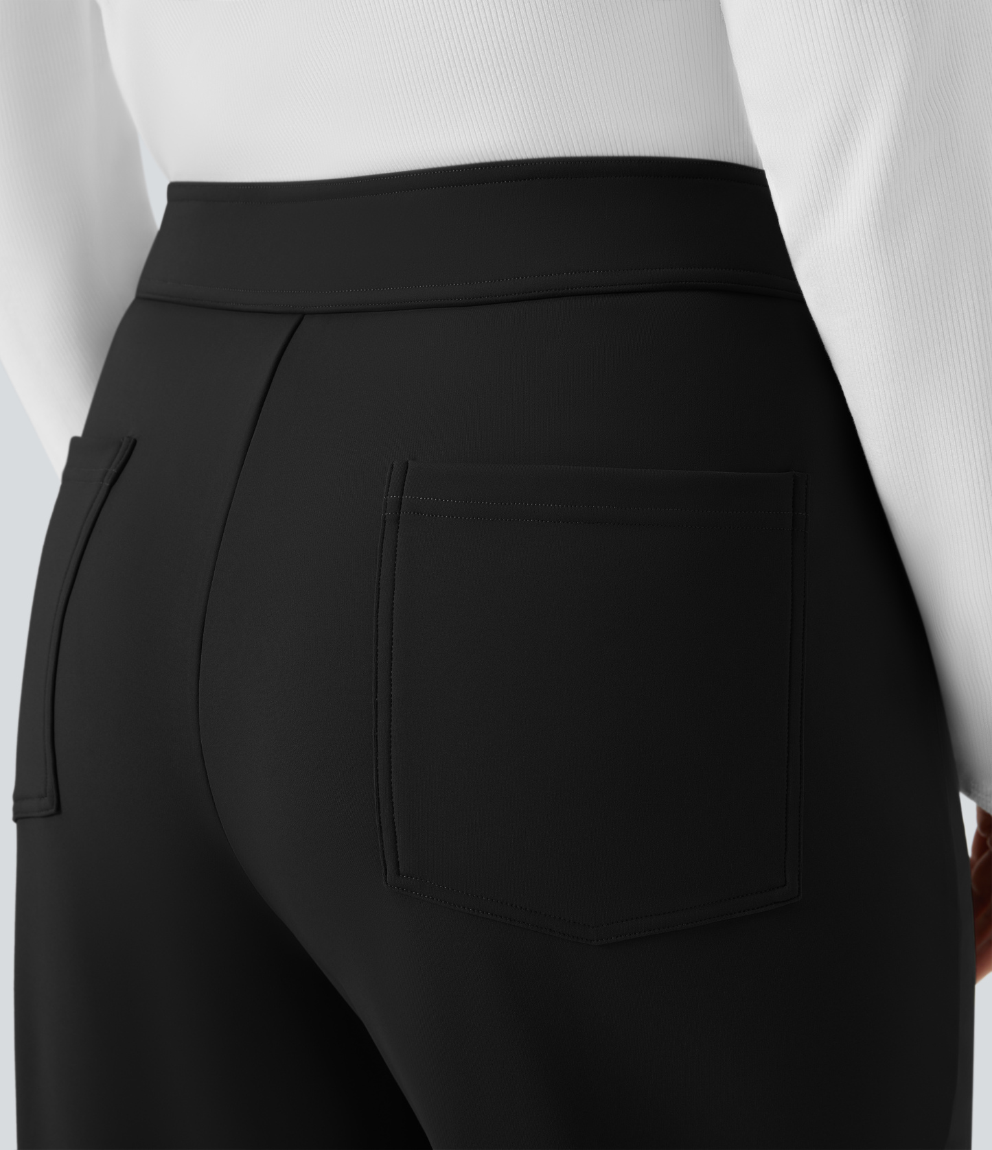 SoftlyZeroPlush Thermal High Waisted Pockets Straight Leg Casual Plus Size Pants