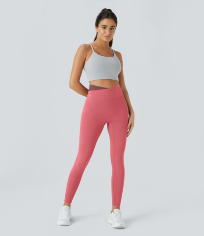 SoftlyZeroCrossover Color Block Leggings-UPF50+