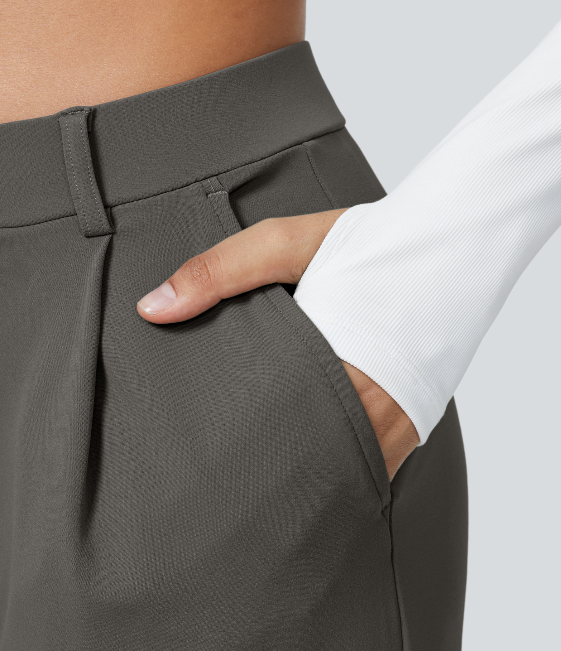 FlexHigh Waisted Pocket Straight Leg Work Pants