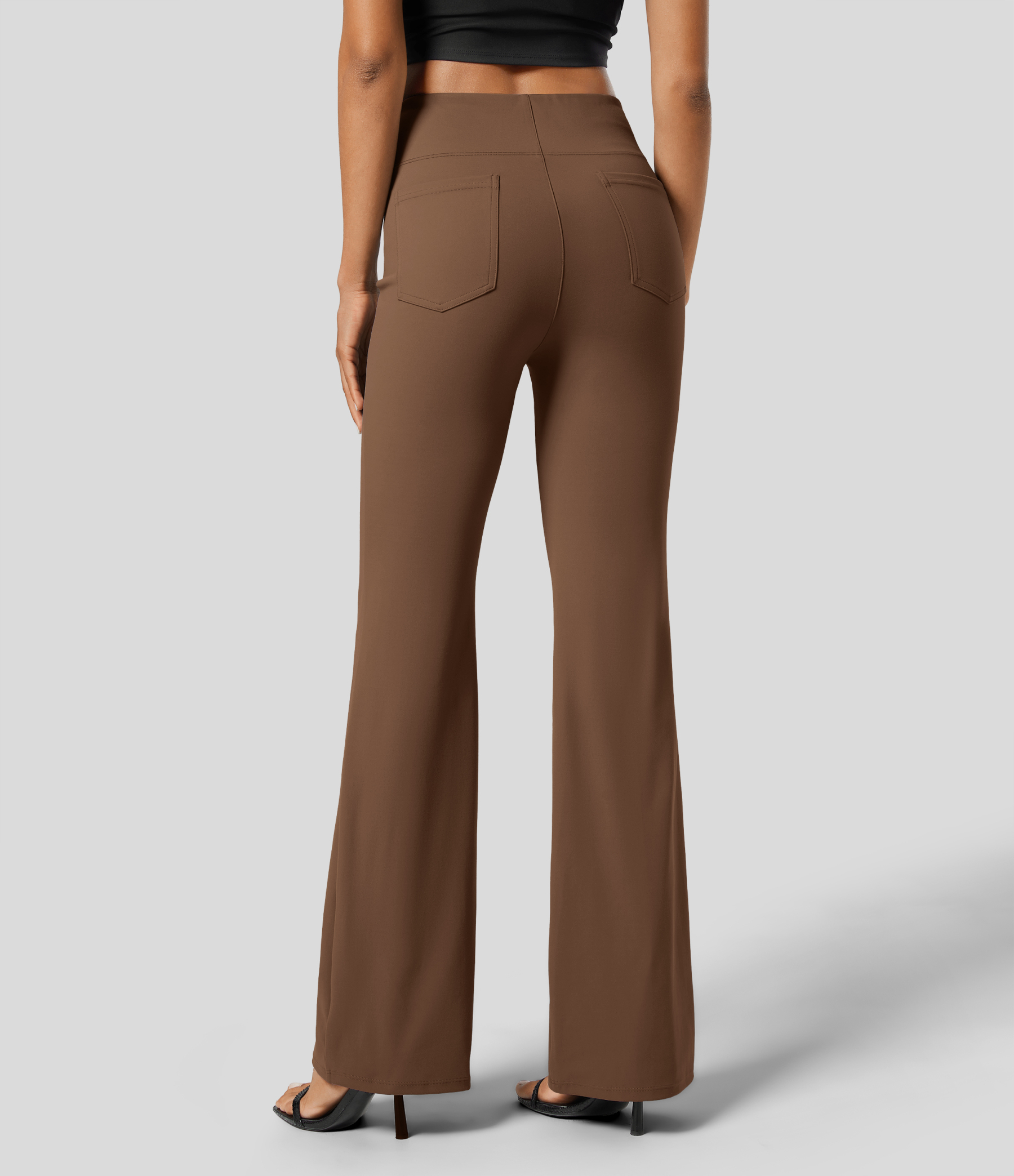 FlexHigh Waisted Back Side Pocket Slight Flare Work Pants