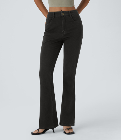 FlexMid Rise Pockets Casual Bootcut Jeans