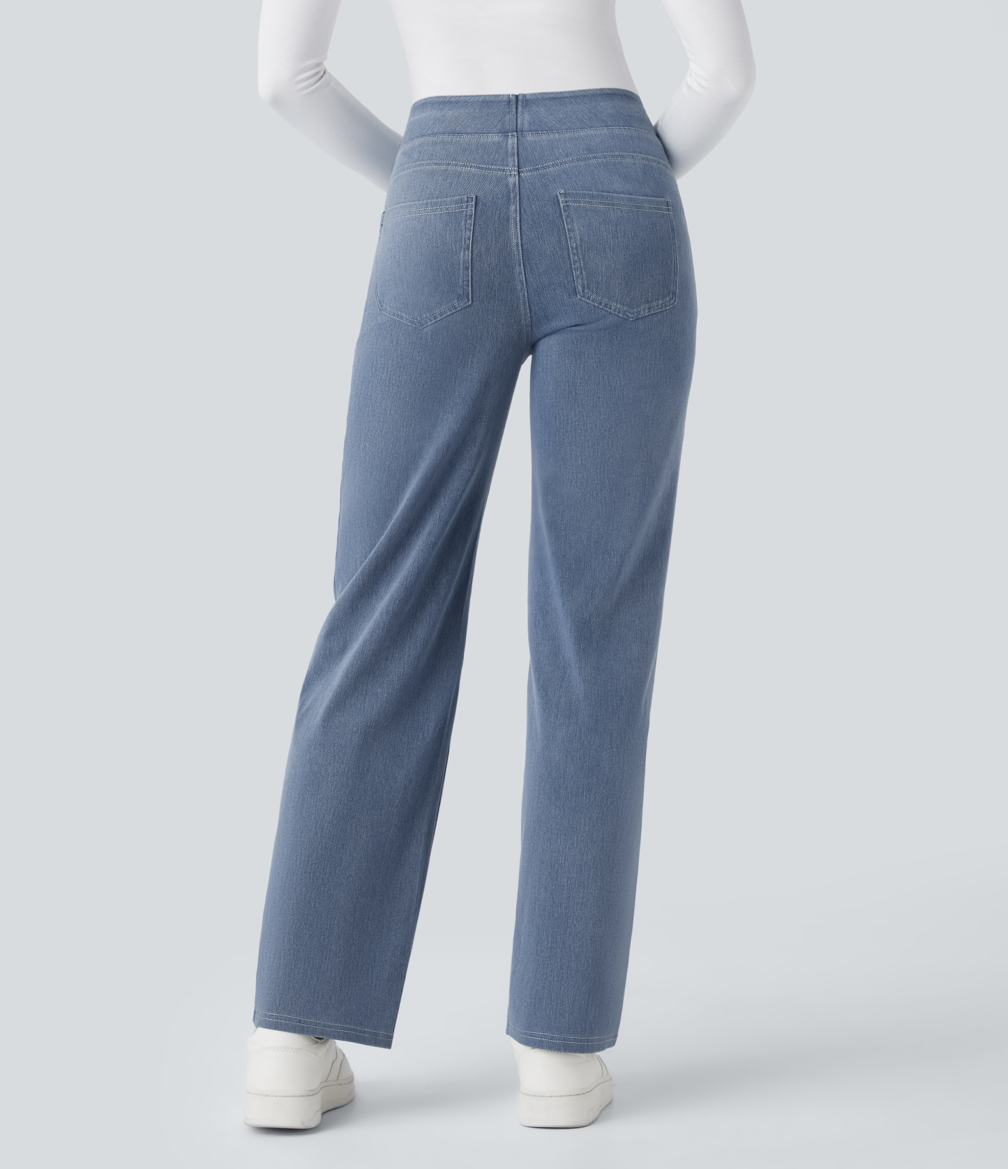 FlexHigh Waisted Pockets Straight Leg Work Jeans