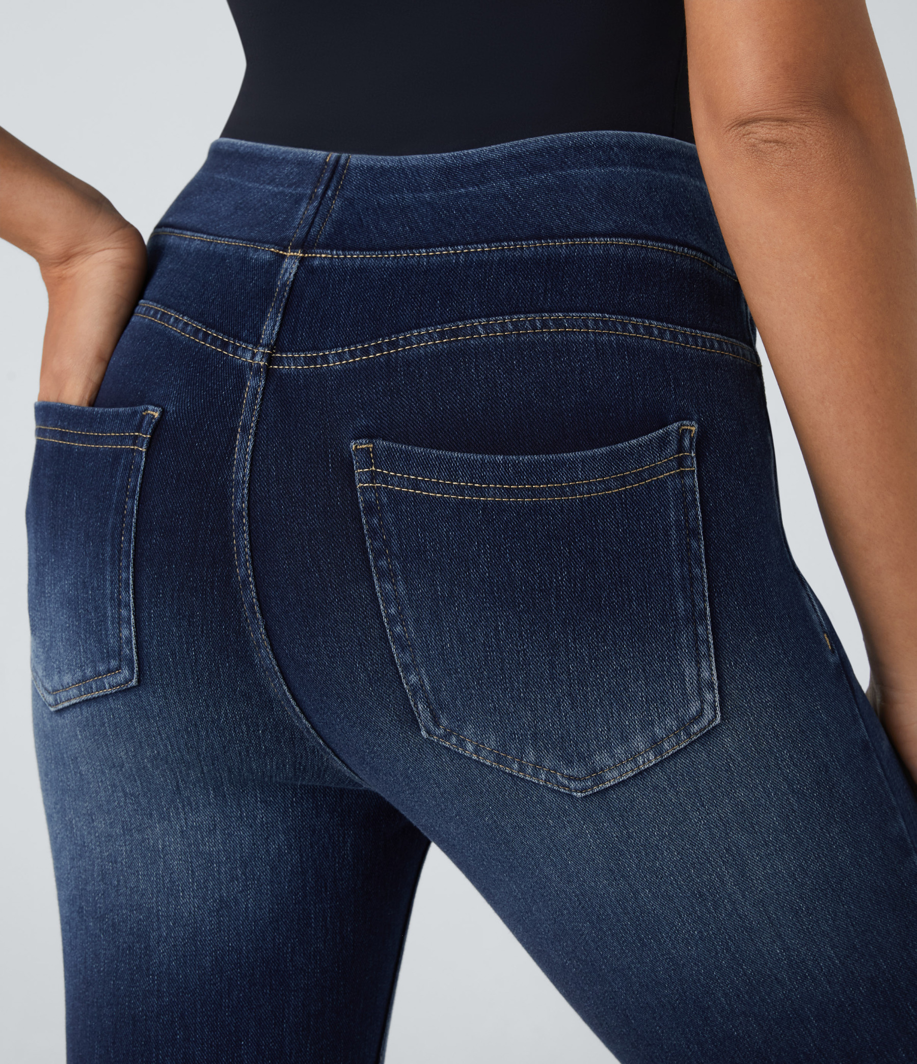 FlexHigh Waisted Pockets Denim Casual Leggings