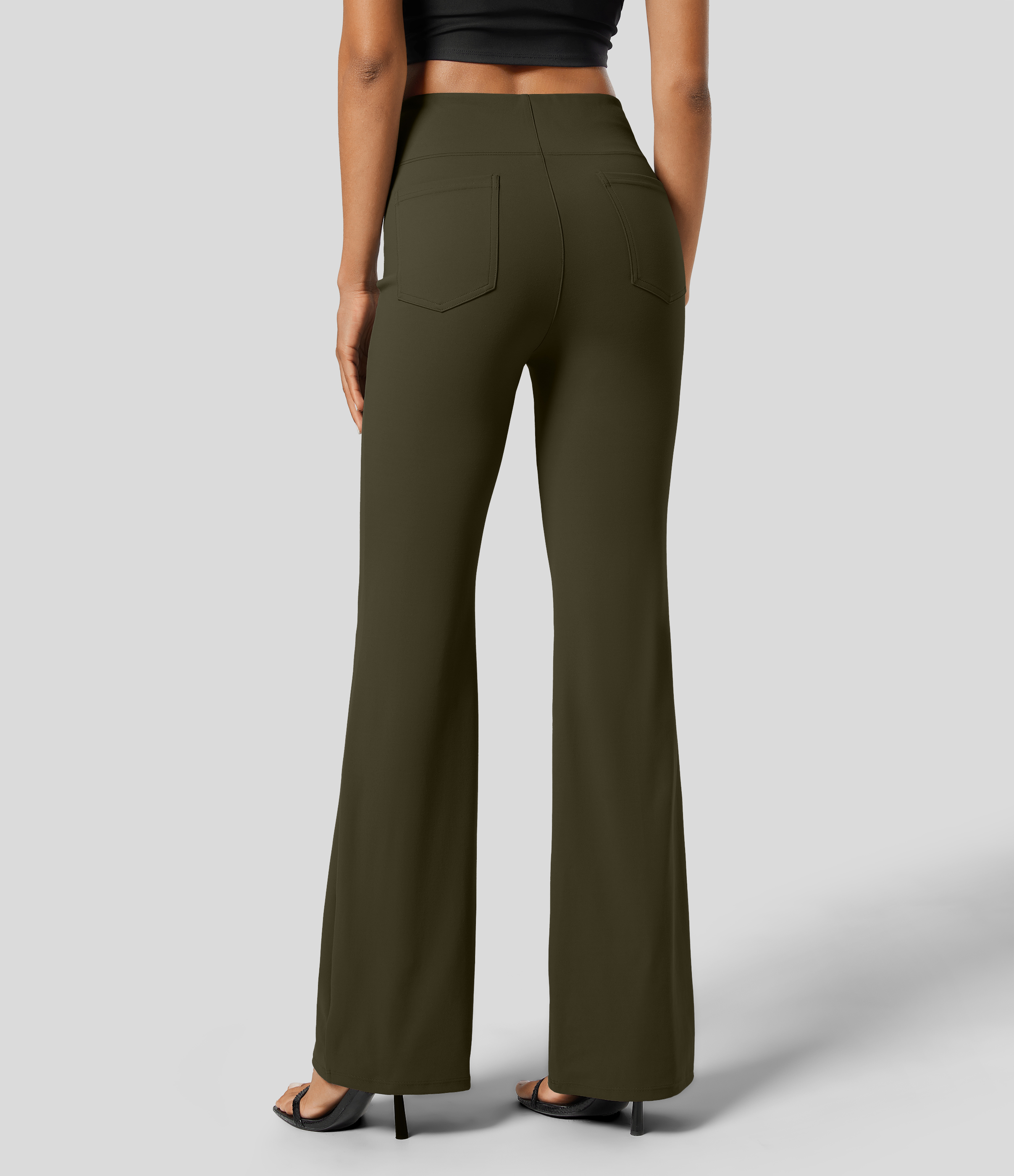 FlexHigh Waisted Back Side Pocket Slight Flare Work Pants