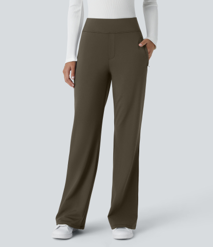 FlexMid Rise Side Zipper Pocket Work Flare Pants