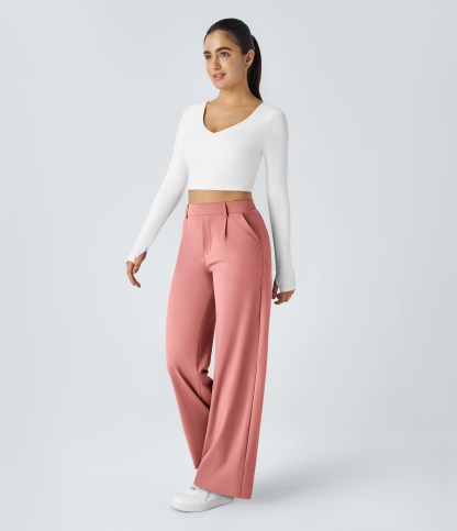 FlexHigh Waisted Pocket Straight Leg Work Pants