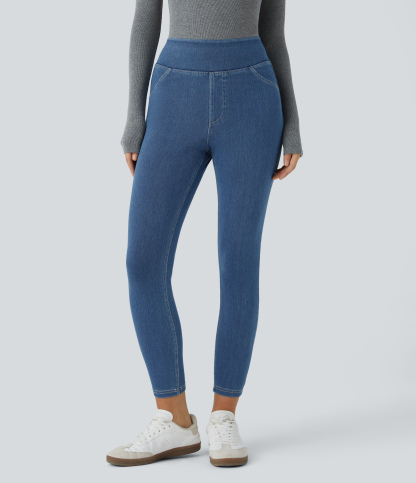 FlexHigh Waisted Pocket Denim Casual Leggings