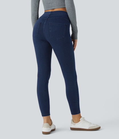 FlexHigh Waisted Pocket Denim Casual Leggings
