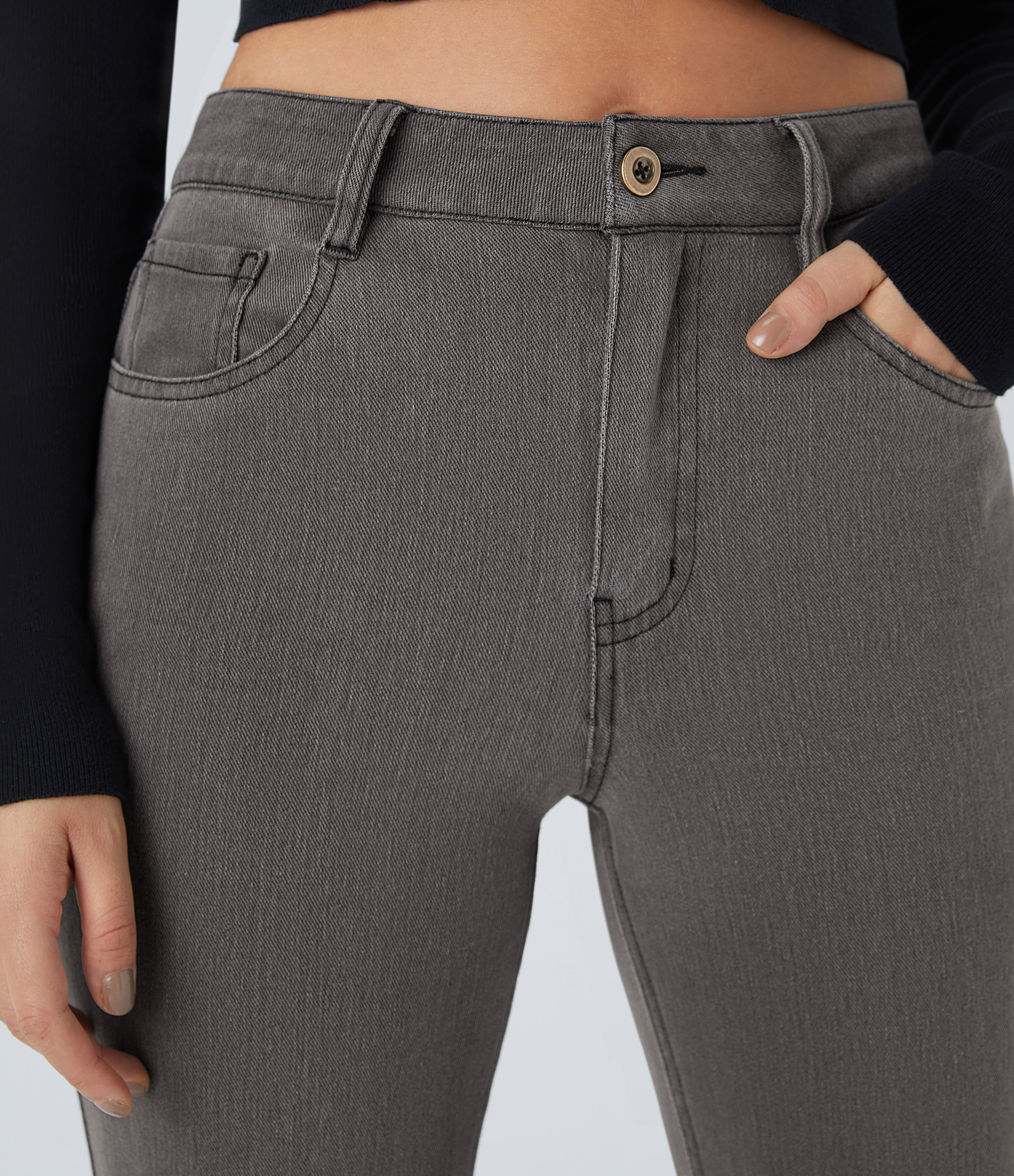 FlexMid Rise Pockets Casual Bootcut Jeans