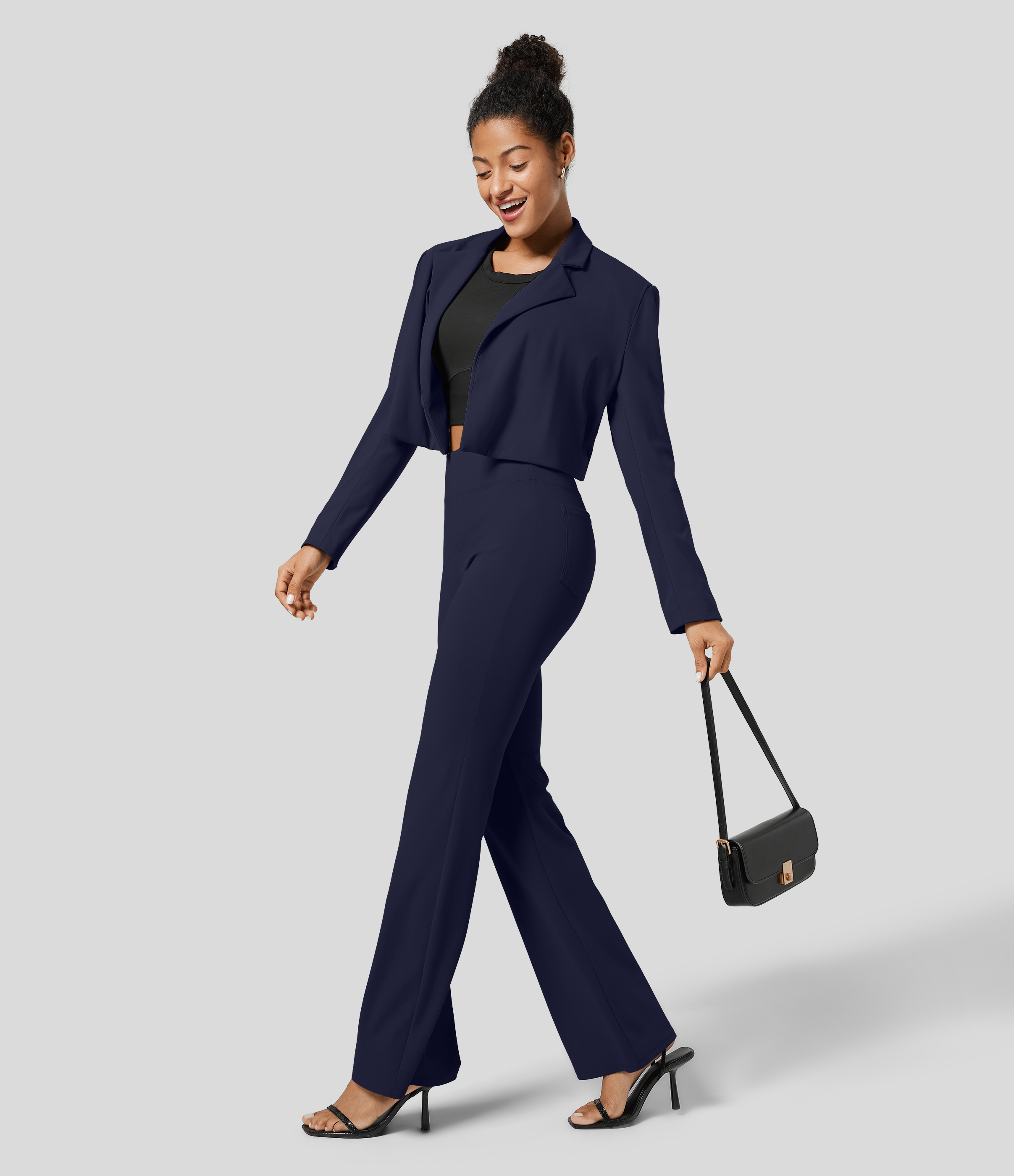 FlexHigh Waisted Back Side Pocket Slight Flare Work Pants