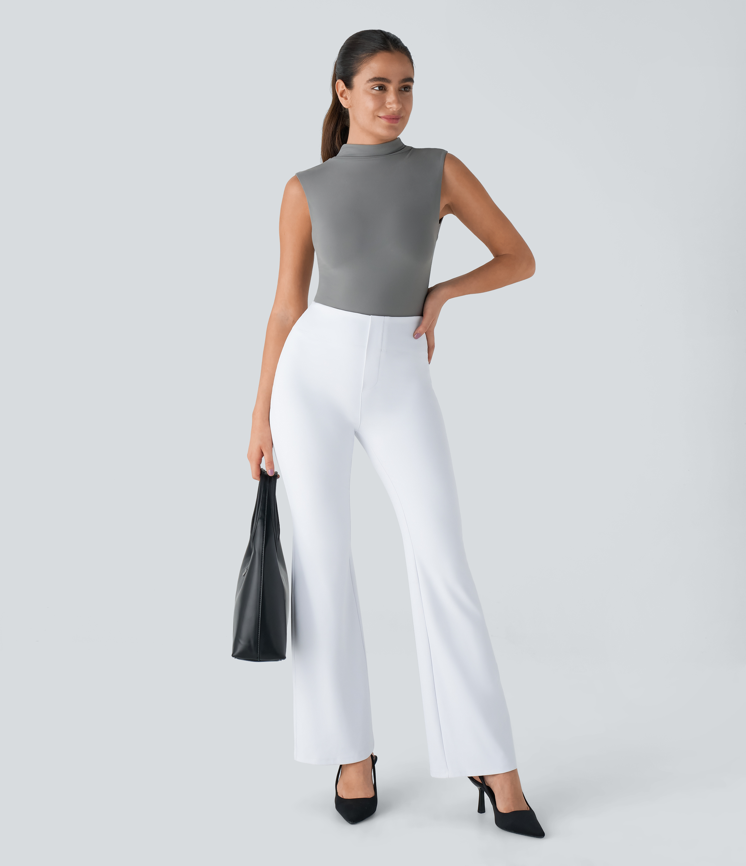 FlexHigh Waisted Back Side Pocket Slight Flare Work Pants
