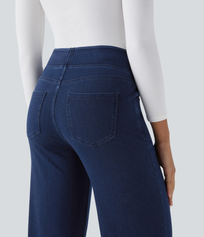 FlexHigh Waisted Pockets Straight Leg Work Jeans