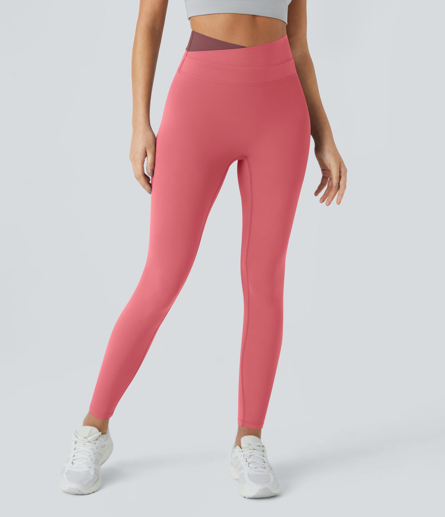 SoftlyZeroCrossover Color Block Leggings-UPF50+
